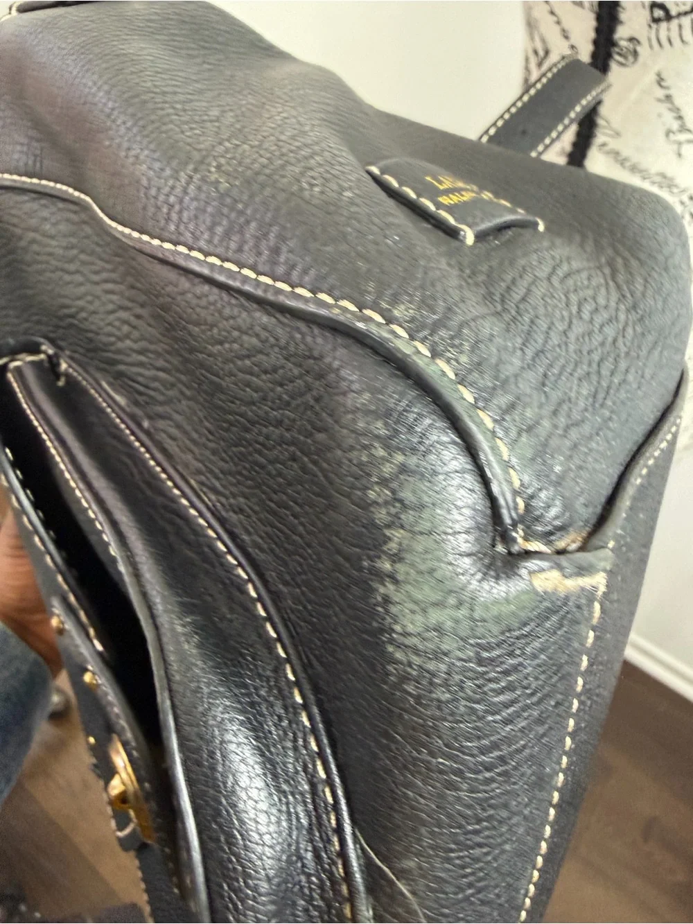 Equestrian Quiet Luxury Black Leather Backpack — Lauren Ralph Lauren